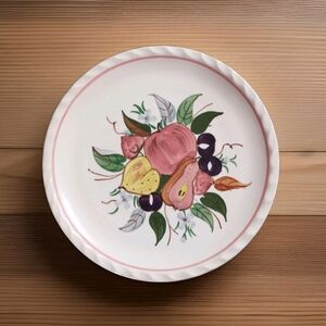 Vintage Blue Ridge Pottery 9.25" Dinner Plate Fruit Design "Tutti Fruitti"  NICE